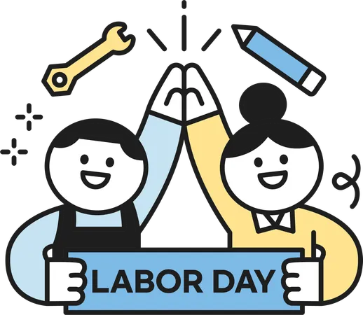 Labor getting united  Illustration