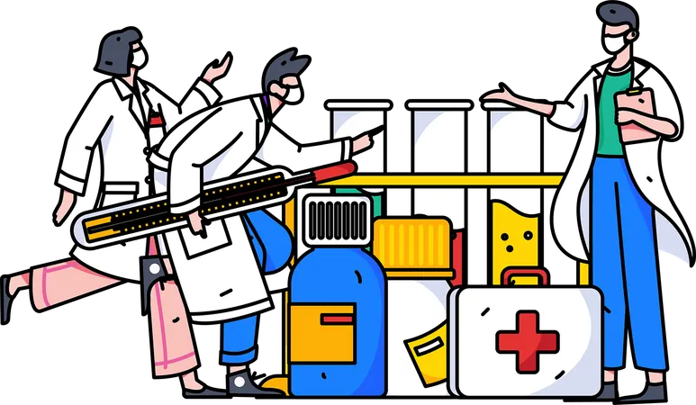 Laborassistent Forschung Medizin  Illustration