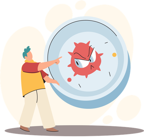 Laborassistent mit Reagenzglas  Illustration