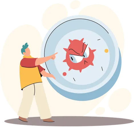 Laborassistent mit Reagenzglas  Illustration