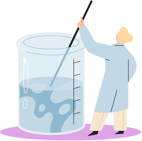 Laborantinnen mit Reagenzglas  Illustration
