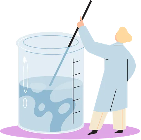 Laborantinnen mit Reagenzglas  Illustration