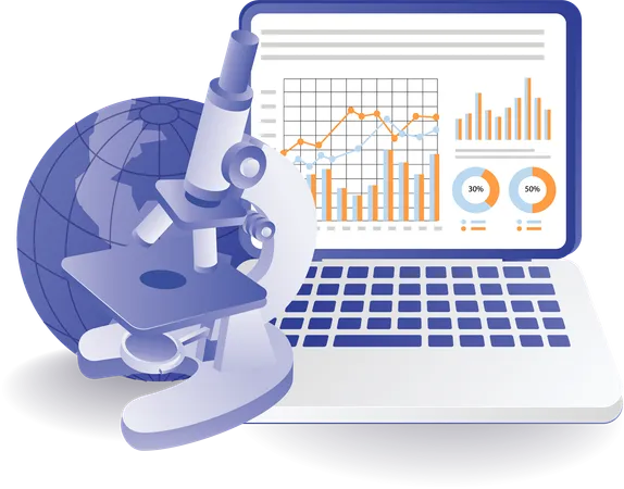 Analyse au microscope de laboratoire  Illustration