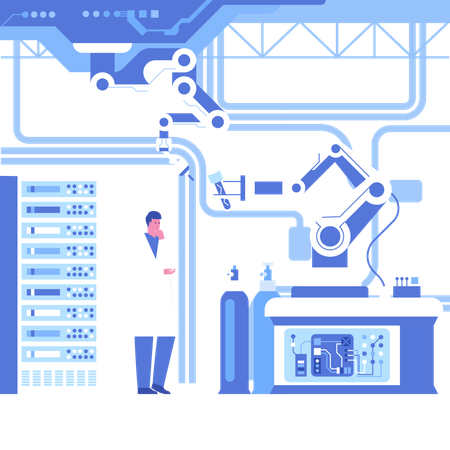 Laboratorio científico automatizado  Ilustración