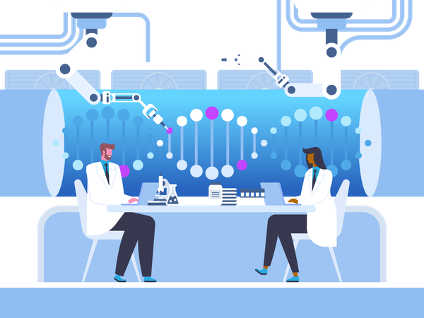 Laboratório de biotecnologia  Ilustração