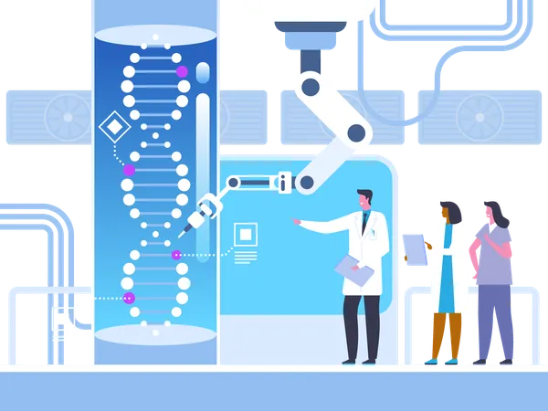 Laboratório de engenharia genética  Ilustração