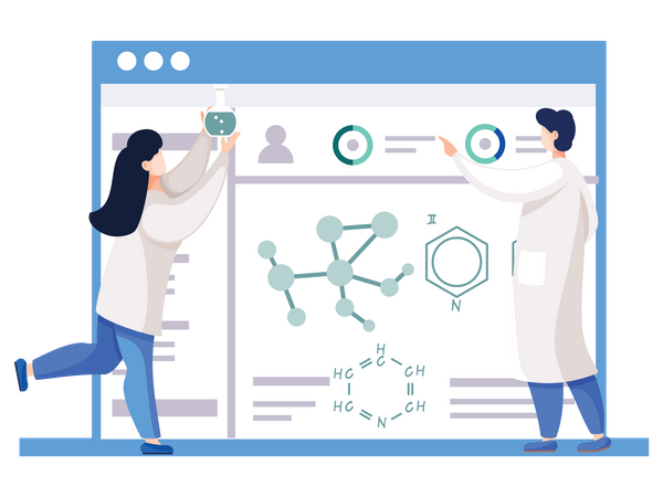 Pesquisa de laboratório  Ilustração