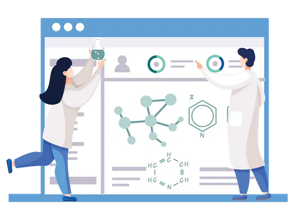 Pesquisa de laboratório  Ilustração