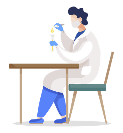 Laboratory Assistant in lab Illustration