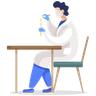 scientist working in lab illustrations