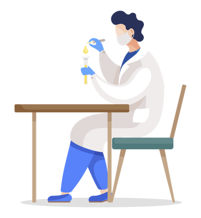 Laboratory Assistant in lab  Illustration