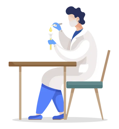 Laboratory Assistant in lab  Illustration