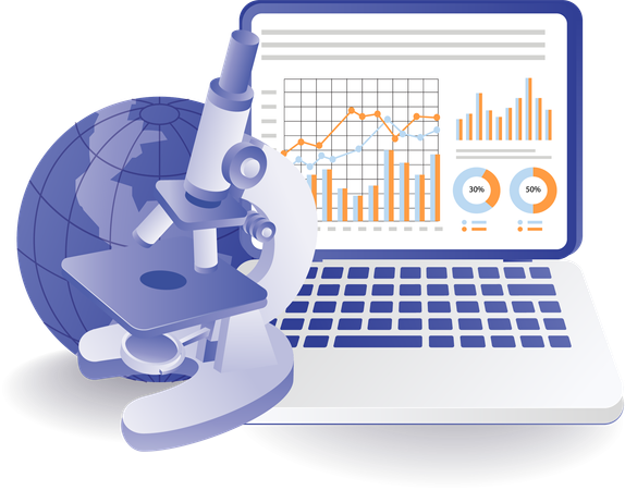 Laboratory microscope analysis  イラスト