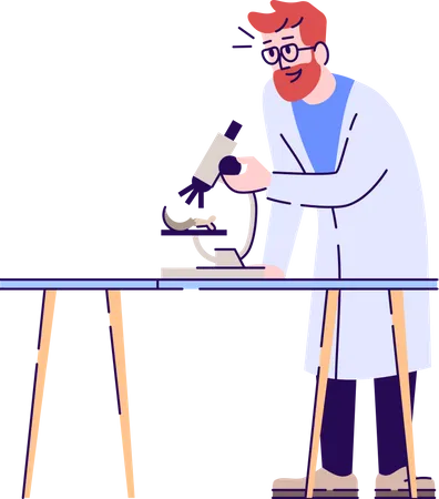 Laboratory worker doing research Illustration