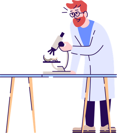 Laboratory worker doing research  Illustration