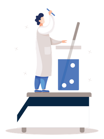 Laboratory worker doing research  Illustration