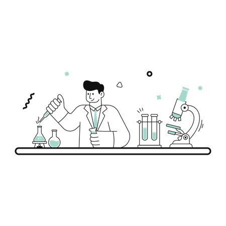 Laborforscher testen Blut  Illustration