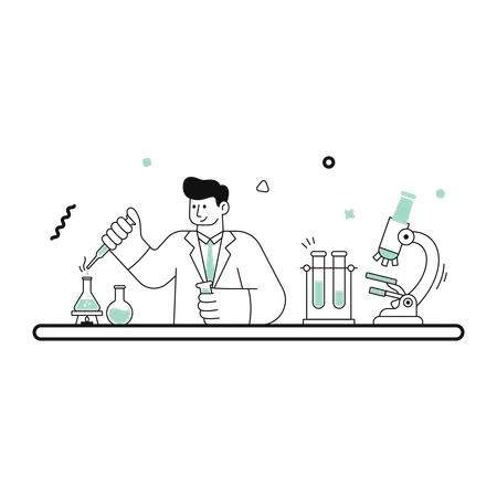 Laborforscher testen Blut  Illustration