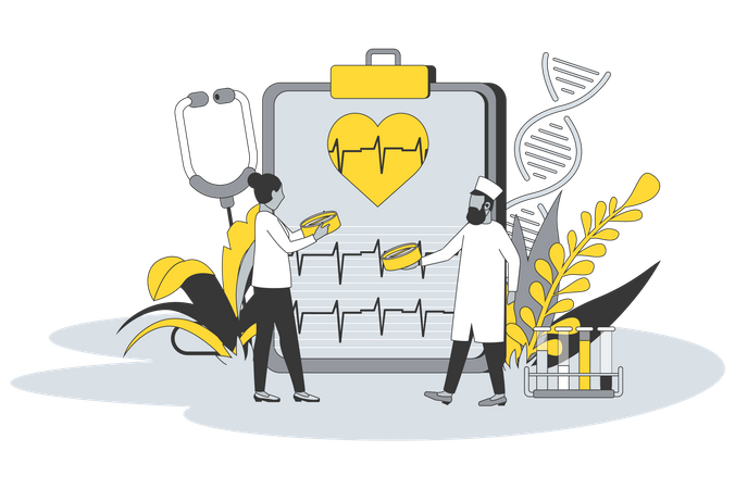 Medizinischer Bericht und Forschung  Illustration