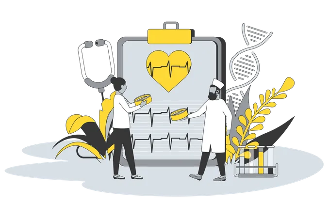 Medizinischer Bericht und Forschung  Illustration