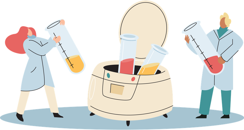 Labortest von Wissenschaftler durchgeführt  Illustration