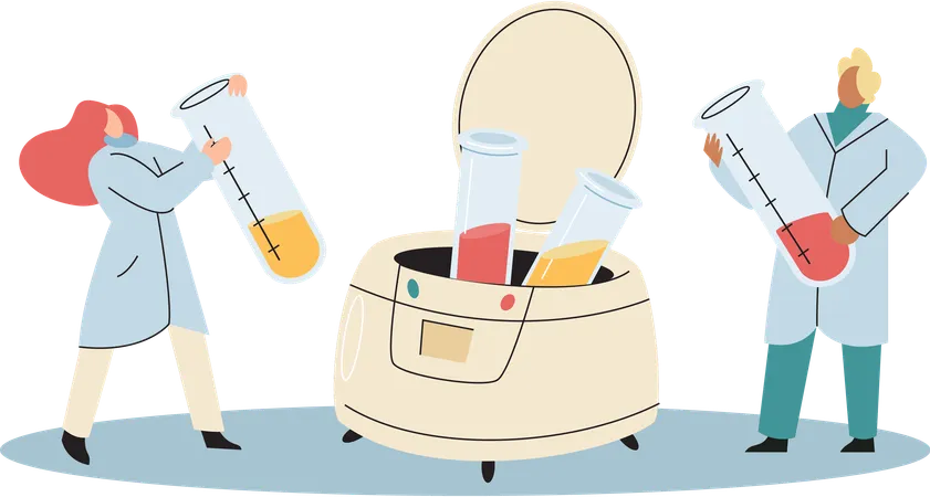 Labortest von Wissenschaftler durchgeführt  Illustration