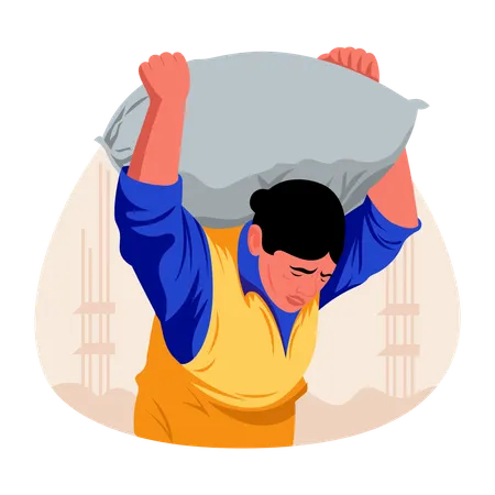 Labour carrying cement sack  Illustration