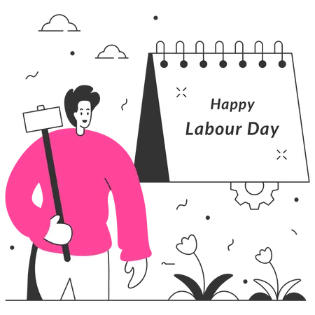 Labour Day Calendar Illustration