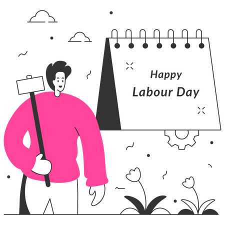 Labour Day Calendar  Illustration