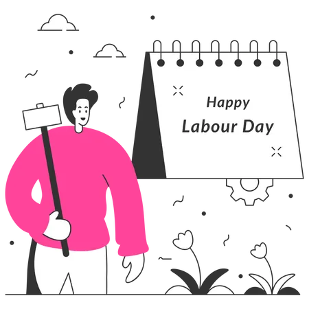 Labour Day Calendar  Illustration