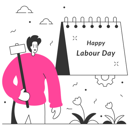 Labour Day Calendar  イラスト