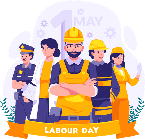 Labour Day On 1st May  イラスト