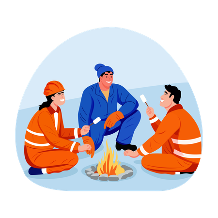 Labour talking with each other  Illustration