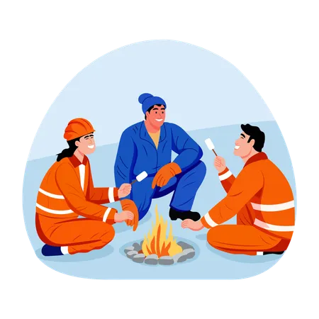 Labour talking with each other  Illustration