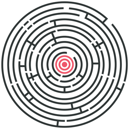Labyrinth with a target  Illustration