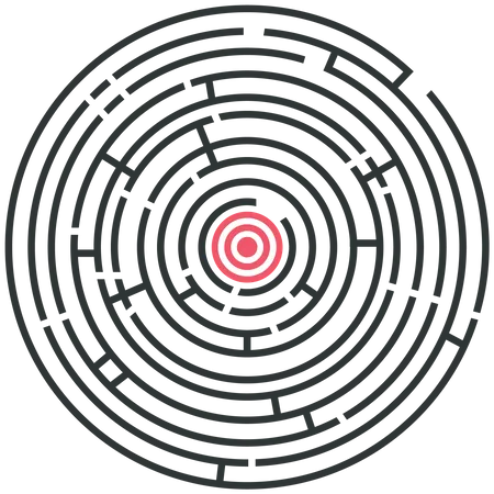 Labyrinth with a target  일러스트레이션