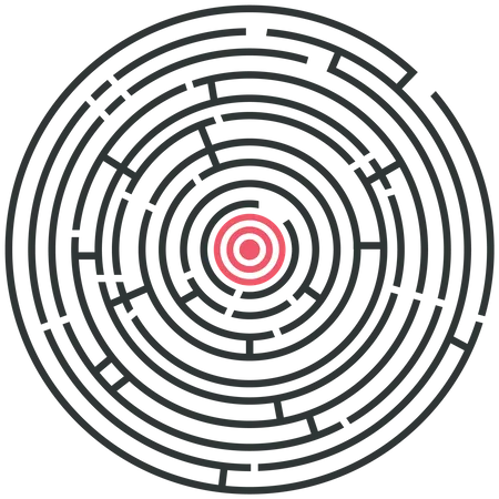 Labyrinth with a target  Illustration