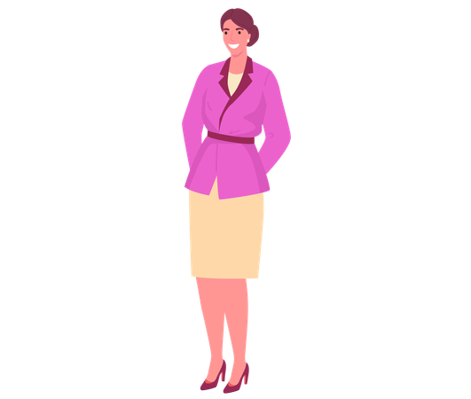 Lächelnde Frau im Büro-Outfit  Illustration