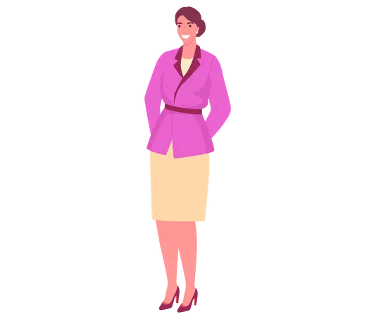 Lächelnde Frau im Büro-Outfit  Illustration