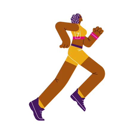 Lächelnde Marathonläuferin  Illustration