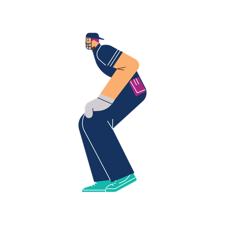 Lächelnder Baseballspieler mit Helm  Illustration