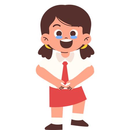 Lachen mit Tränen in den Augen eines Grundschülers  Illustration
