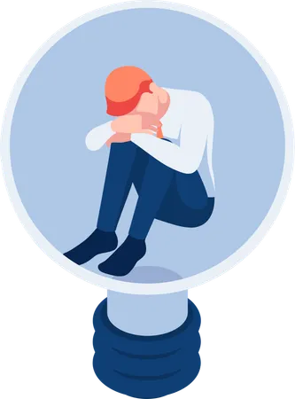 Lack of success and Out of Idea  Illustration