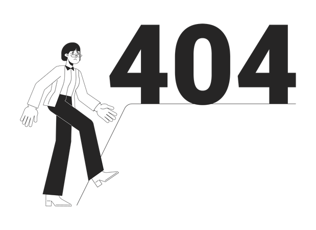 Lack of support in workplace black white error 404 flash message  Illustration