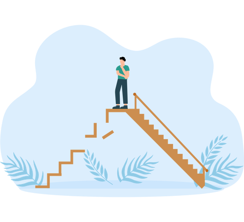 Ladder different ways and competition for business success  Illustration