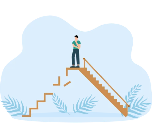 Ladder different ways and competition for business success  Illustration