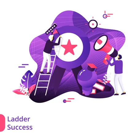 Ladder Success Modern Illustration  Illustration