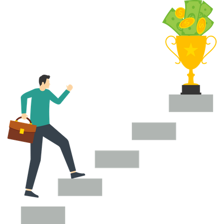 Ladder to money success Illustration