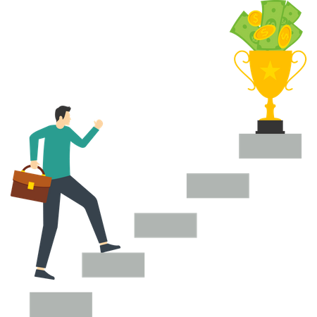 Ladder to money success  Illustration