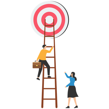 Ladder to reach goal  Illustration